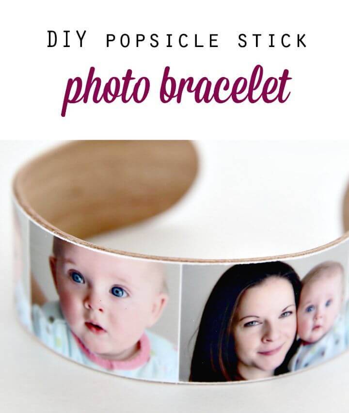 Cute DIY Popsicle Stick Photo Bracelet
