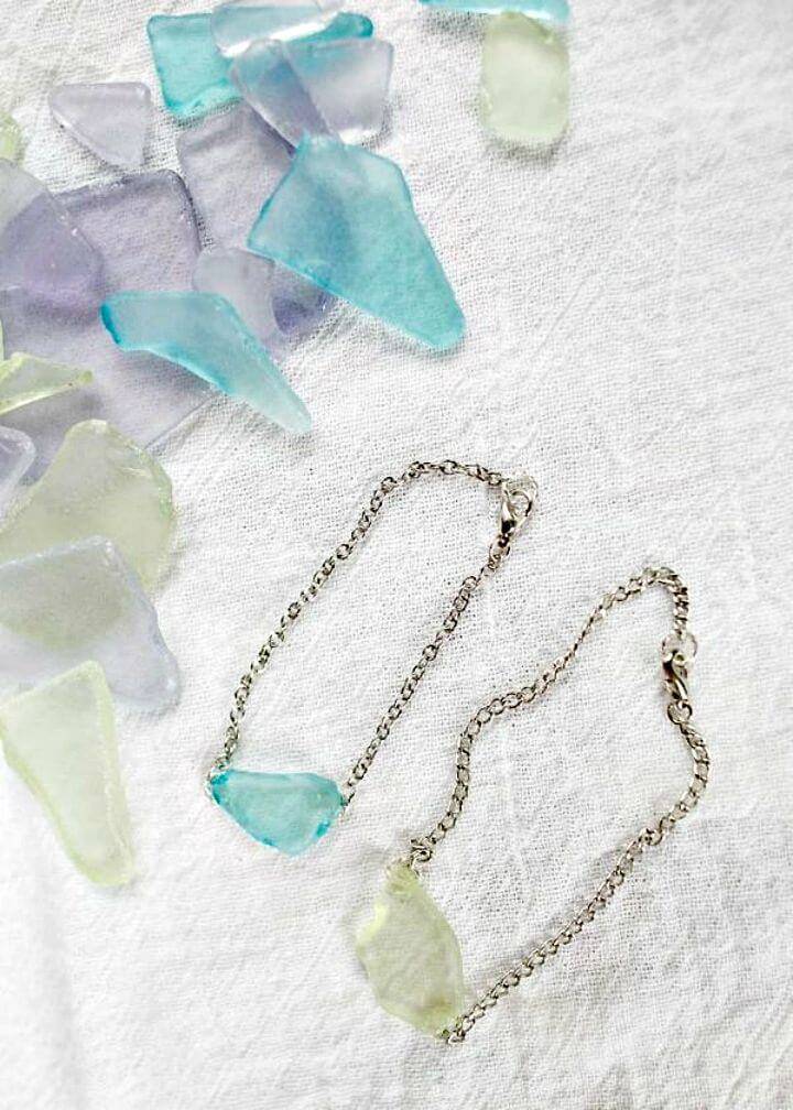 Cute DIY Sea Glass Bracelet + Earrings - Homemade Gift Ideas 