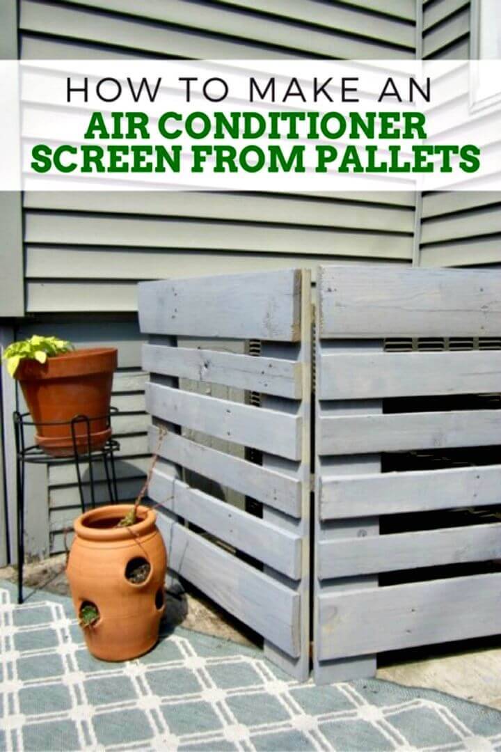 DIY Air Conditioner Screen from Pallets
