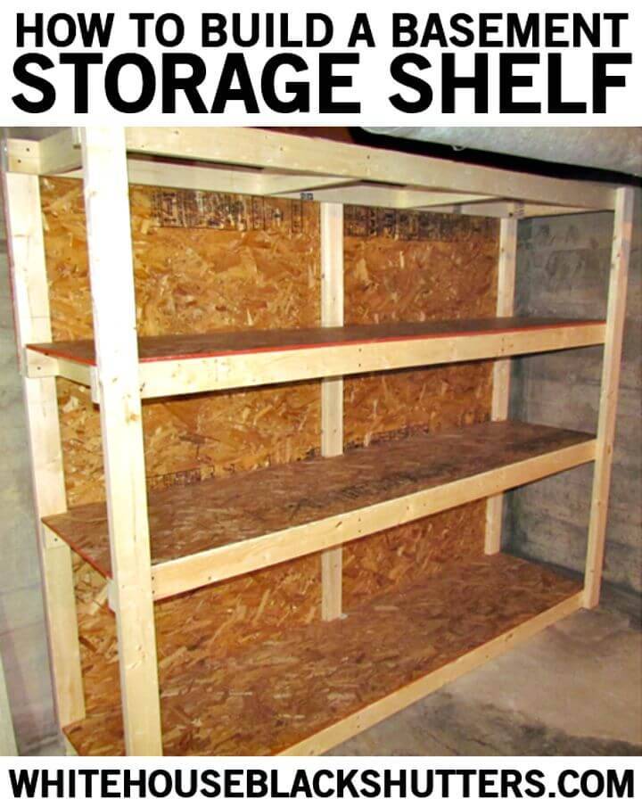 DIY Basement Storage Shelf