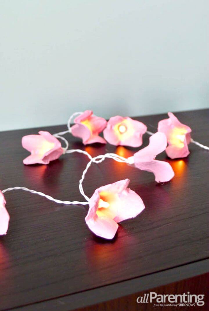 DIY Blossom Fairy Lights - Egg Carton Crafts 