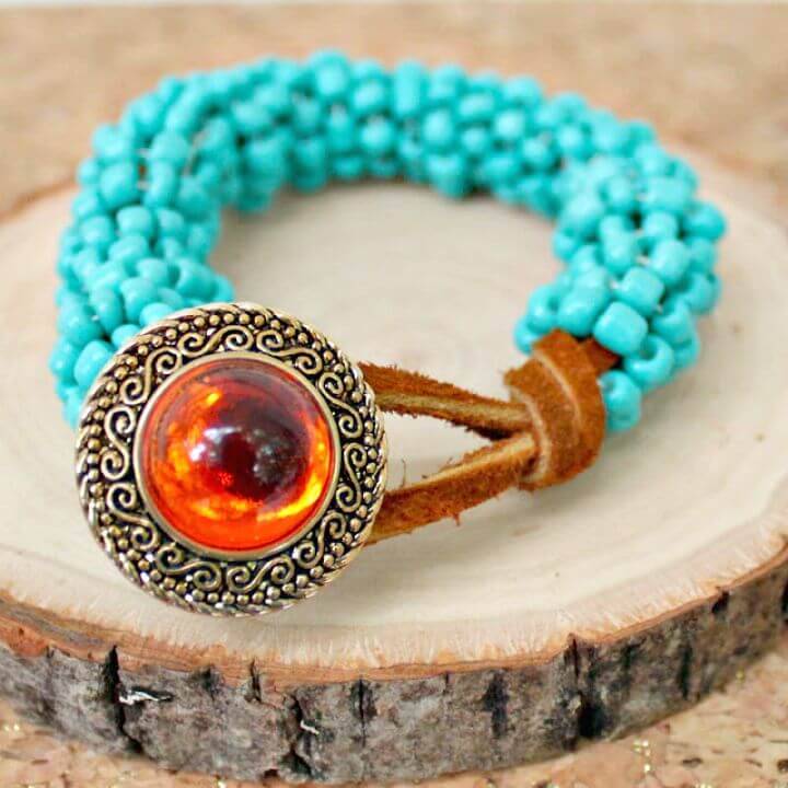 DIY Bohemian Goddess Turquoise Wrapped Bracelet