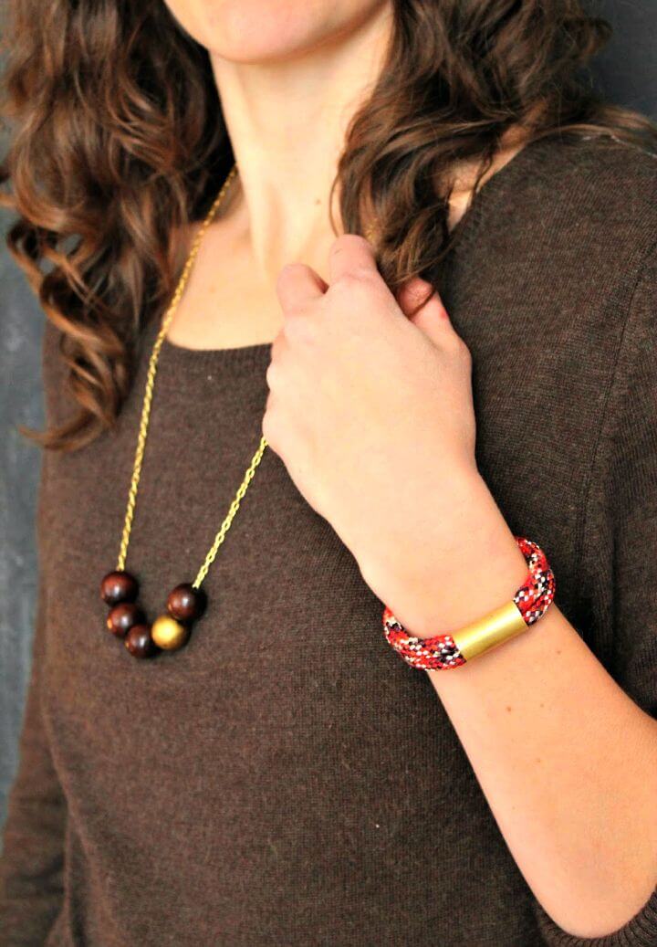 DIY Brass and Rope Bracelet