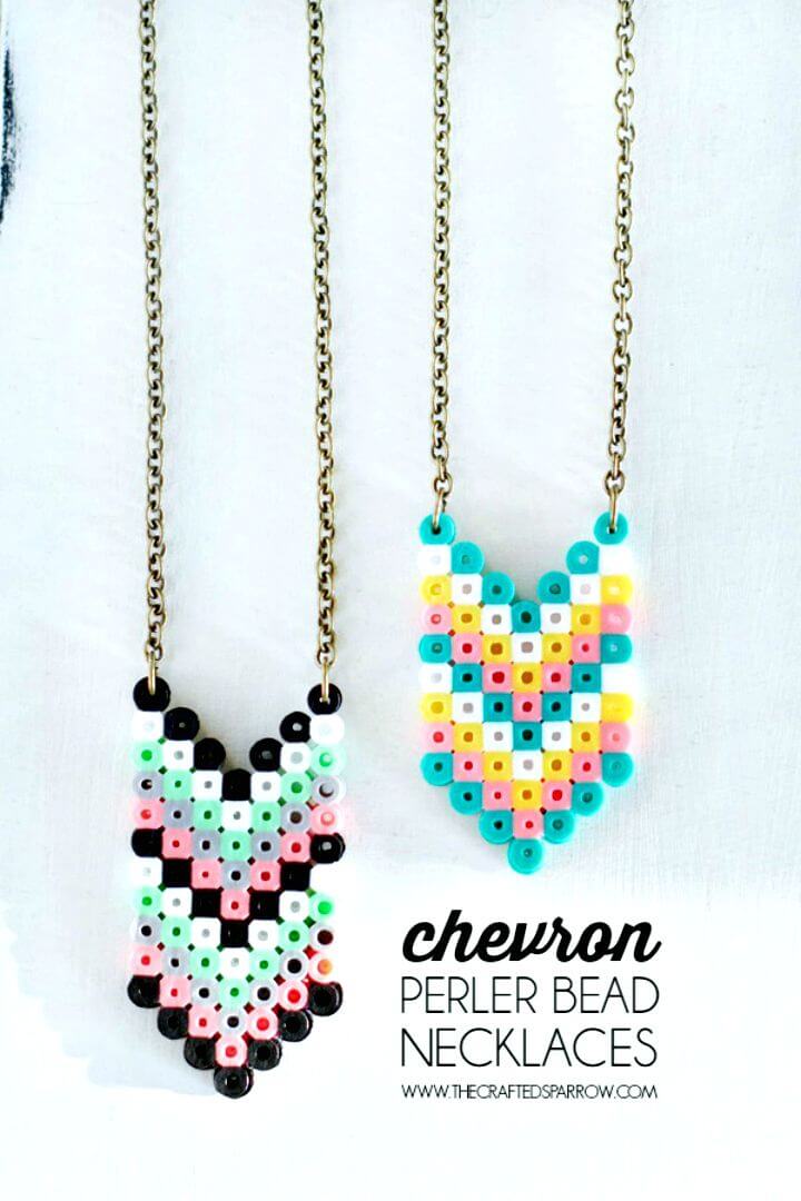 How to Make Chevron Perler Bead Necklaces