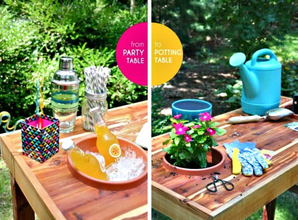 DIY Dual Purpose Party+Potting Table