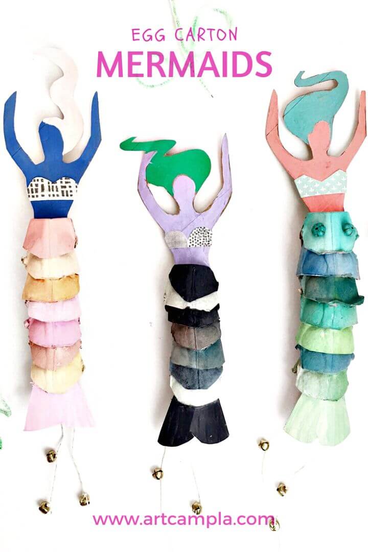 DIY Egg Carton Mermaid Dolls for Little Princess 