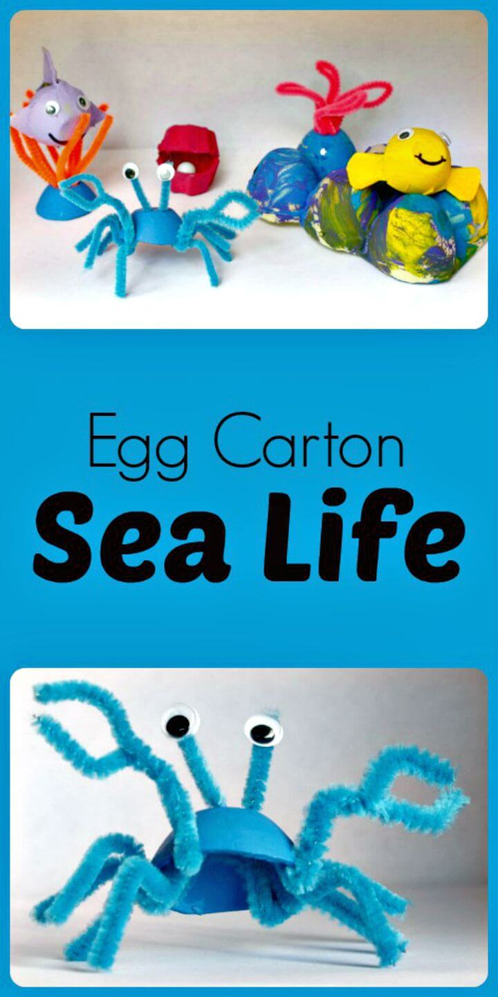 DIY Egg Carton Sea Life Recycled Craft