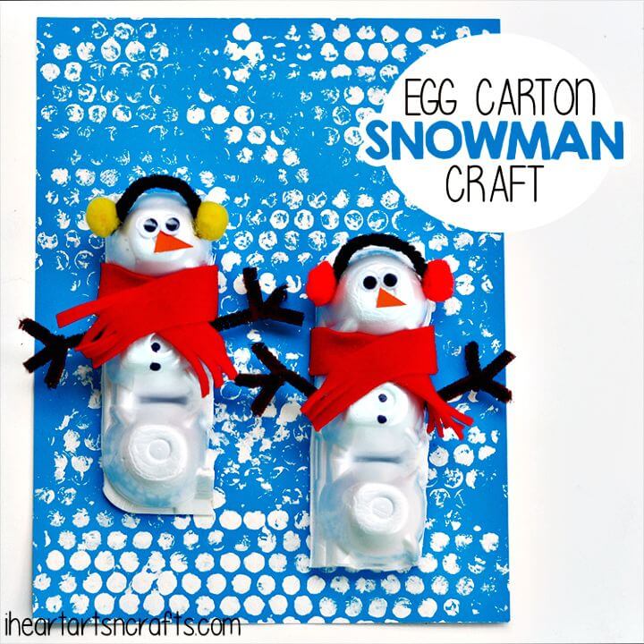 DIY Egg Carton Snowman Craft