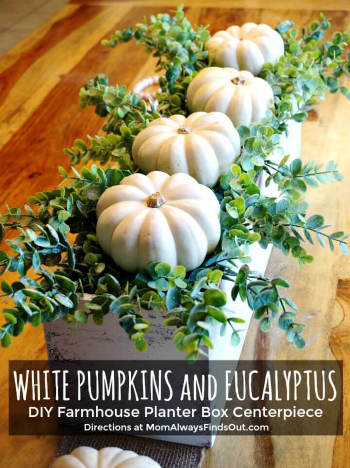 How to DIY Fall Decor - Wooden Box Centerpiece With Pumpkins