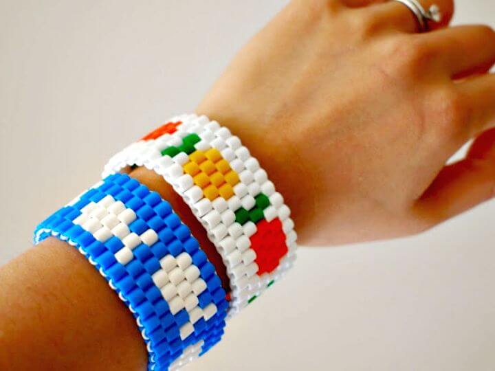 Simple DIY Fish Perler Bead Stretch Bracelet