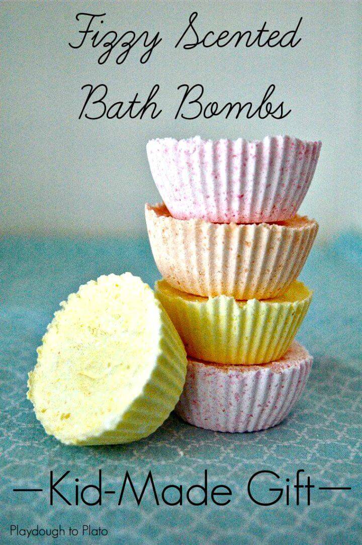 DIY Fizzy Scented Bath Bombs for Mom