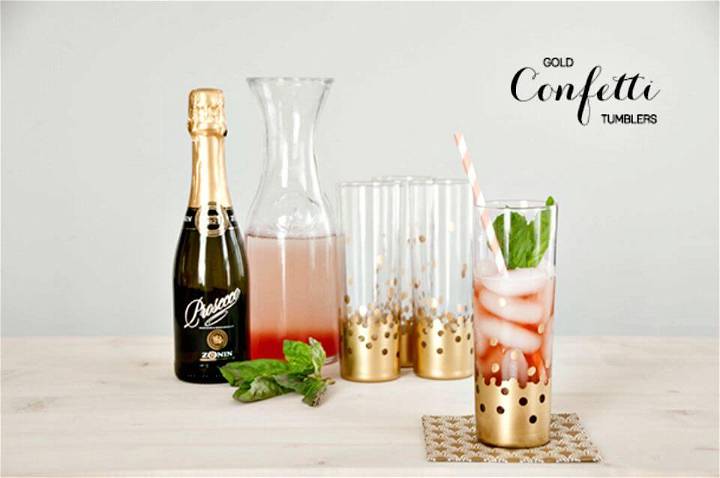 DIY Handmade Gold Foil Confetti Tumblers - Summer Party Decorations Ideas
