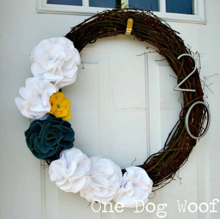 DIY House Number Door Wreath For Spring