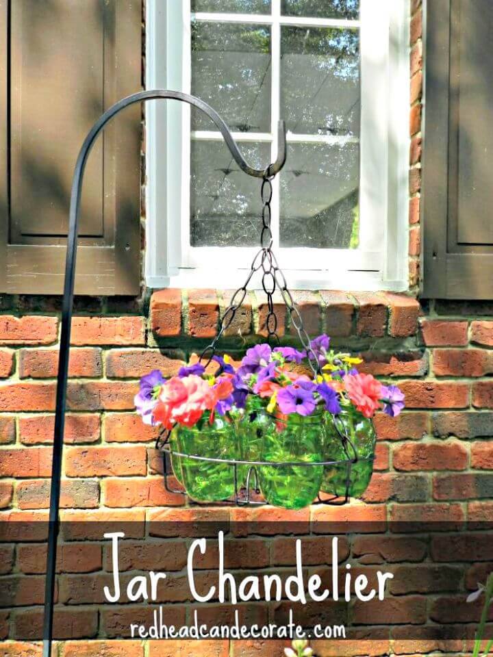 DIY Mason Jar Garden Chandelier