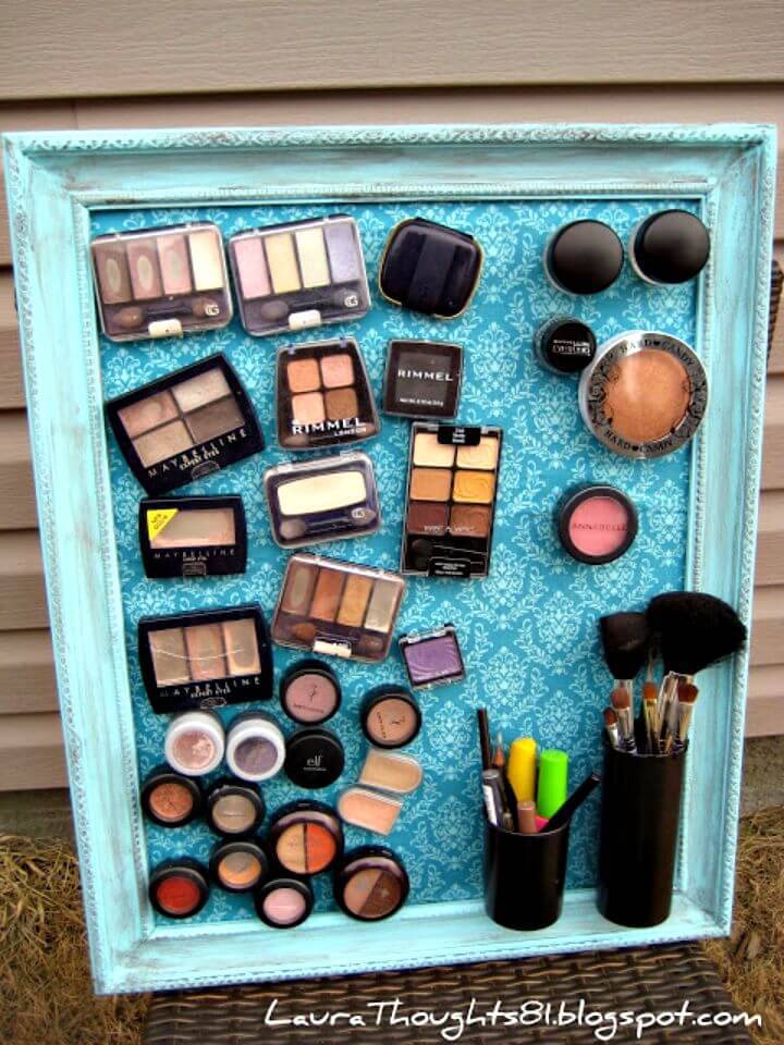 Adorable DIY Make-up Magnet Board - Makeup Storage Ideas 