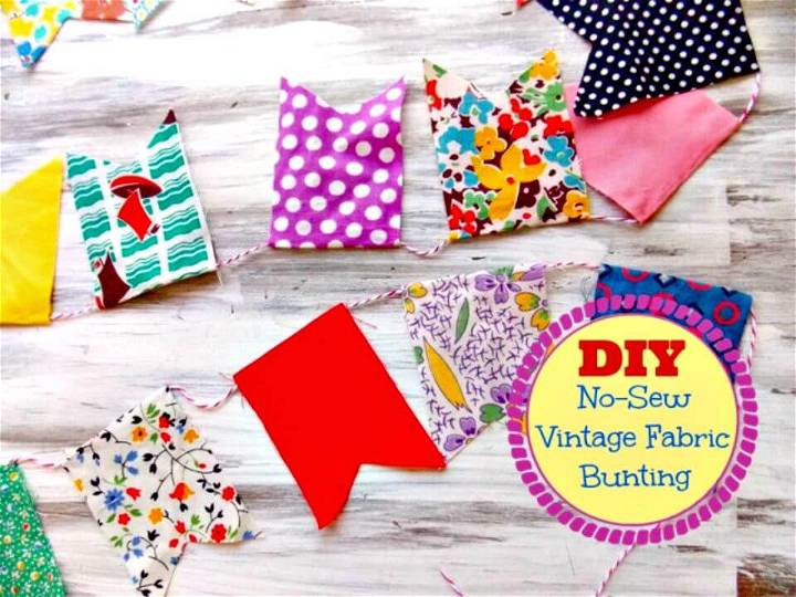 DIY No-sew Vintage Fabric Bunting