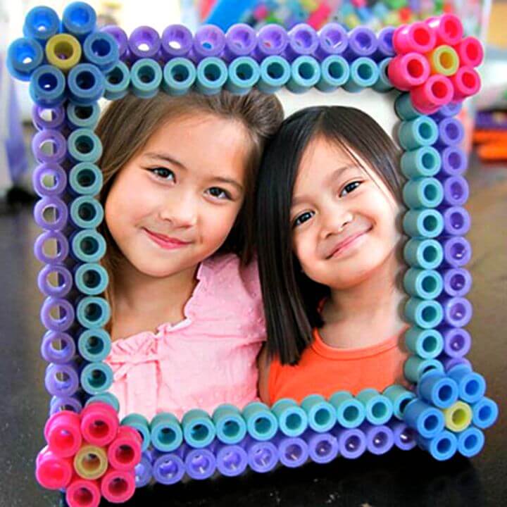 DIY Perler Bead “BFF” Picture Frame Craft for Kids