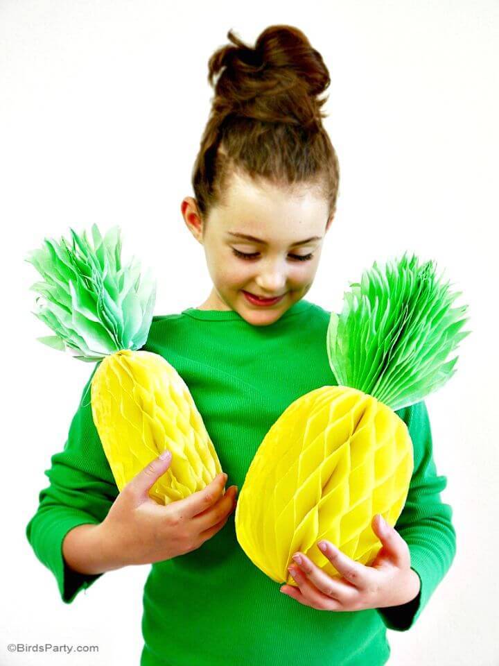 DIY Pineapple Honeycomb Party Decorations