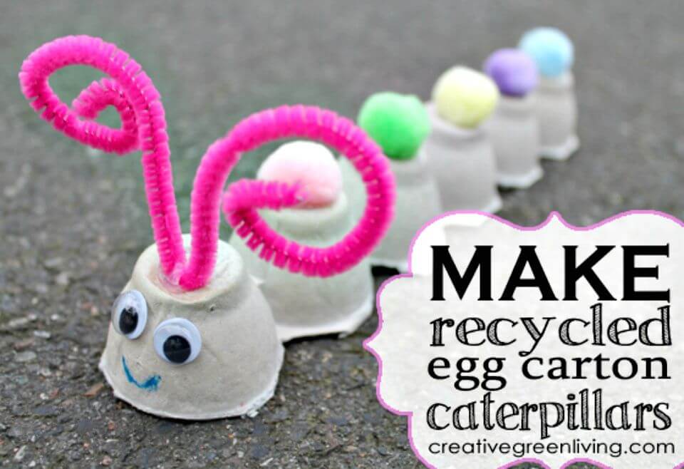 Cute DIY Recycled Egg Carton Caterpillars