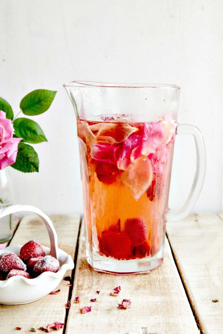 DIY Rose, Lemon & Strawberry Infused Water