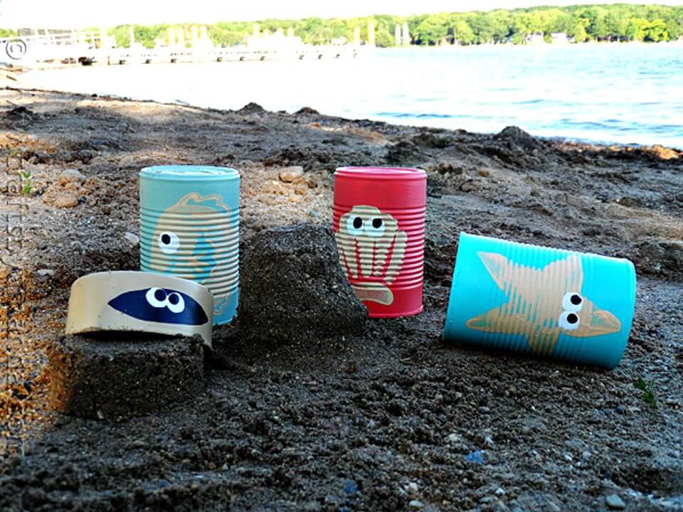 Simple DIY Sea Creature Sand Castle Cans