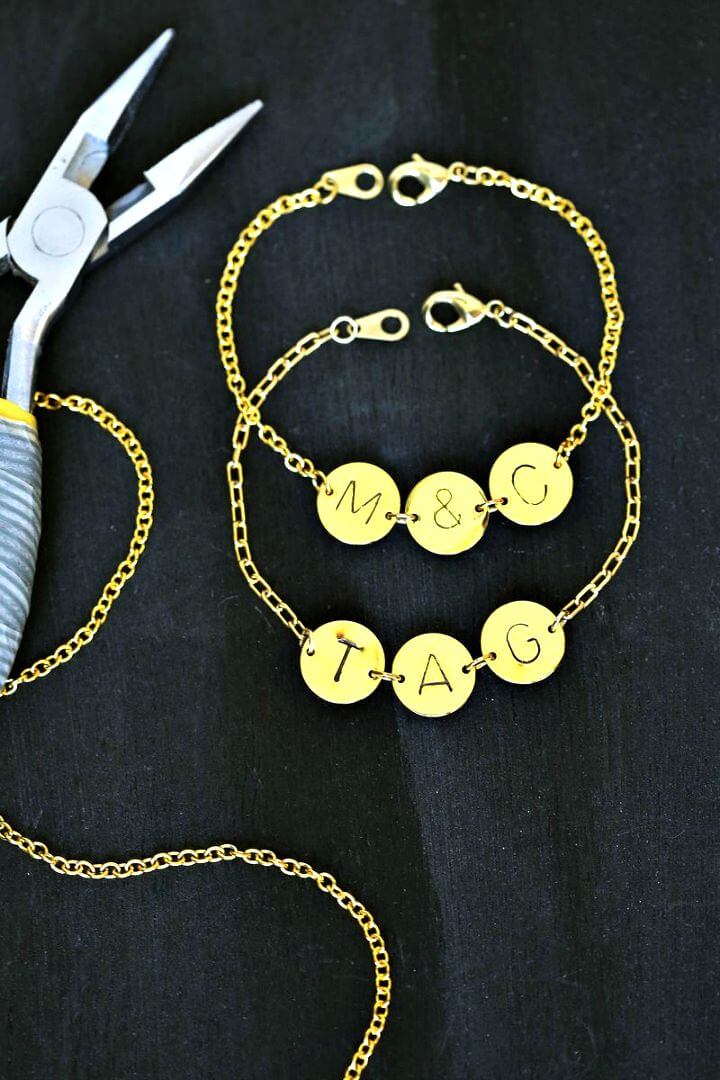 DIY Stamped Initial Bracelets