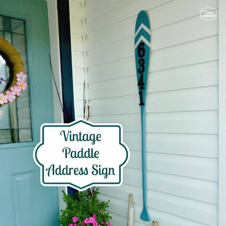 DIY Vintage Paddle Address Sign