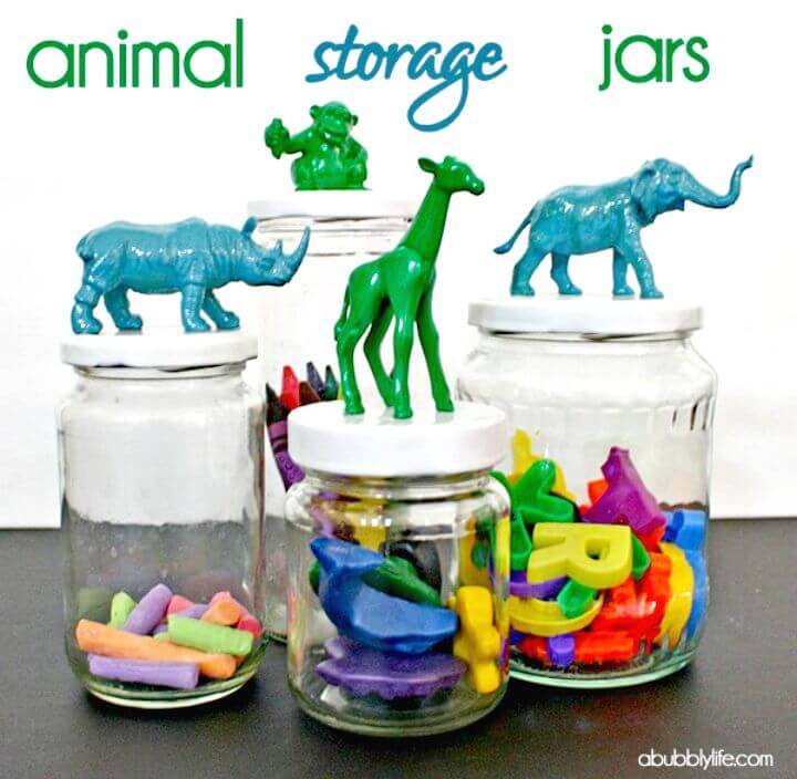 Easy DIY Animal Mason Jar Storage