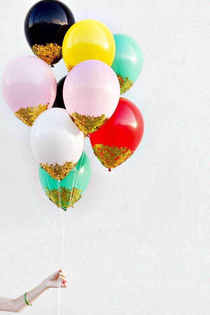How to Make Confetti Dipped Balloons for Summer Party 