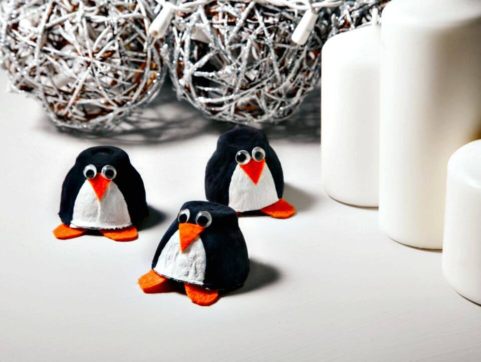 How To Make Egg Carton Penguin for Kids - DIY 