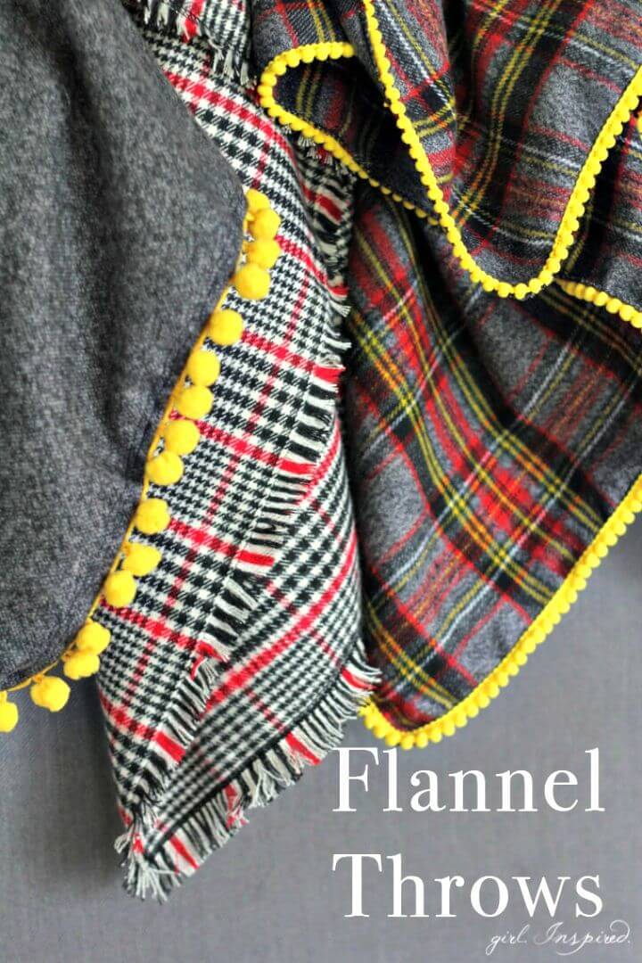 Super Easy DIY Flannel Throw Blankets