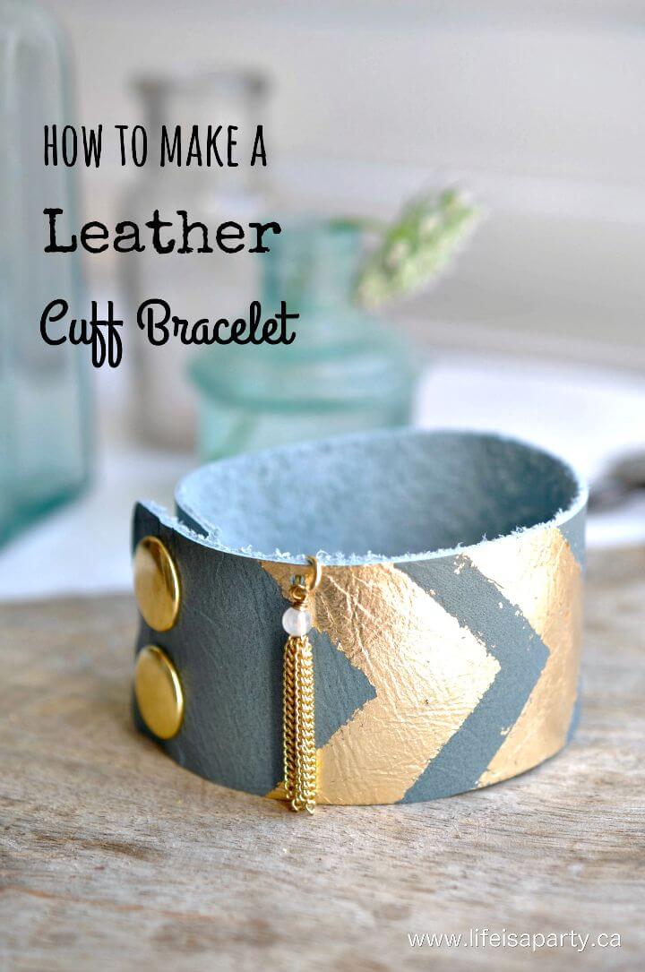 Easy DIY Leather Cuff Bracelet