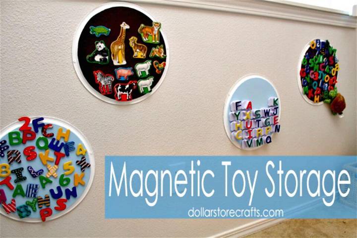 Magnetic Toy Storage With Pizza Pans