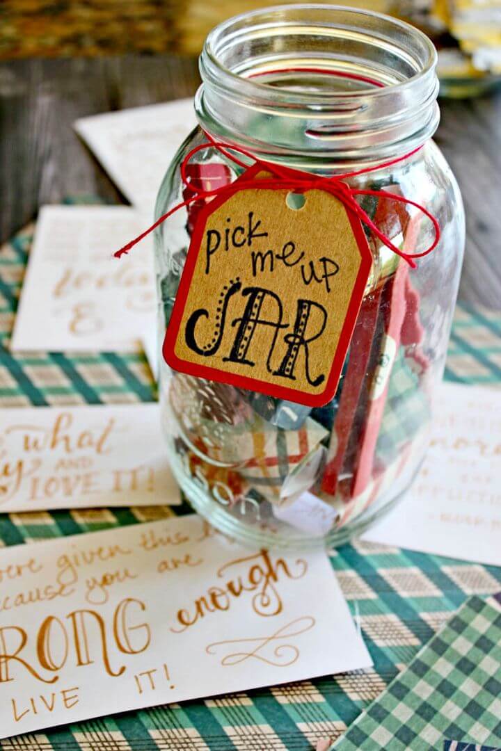 Cute DIY Pick Me up Mason Jar Gift