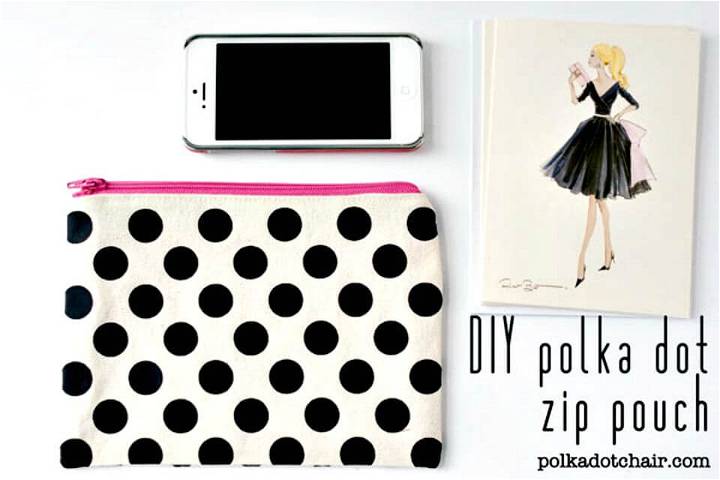 Easy DIY Polka Dot Zip Pouch