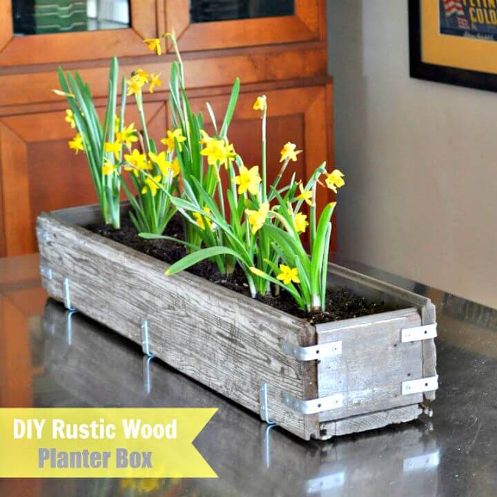 Build Your Own Rustic Wood Planter Box Centerpiece