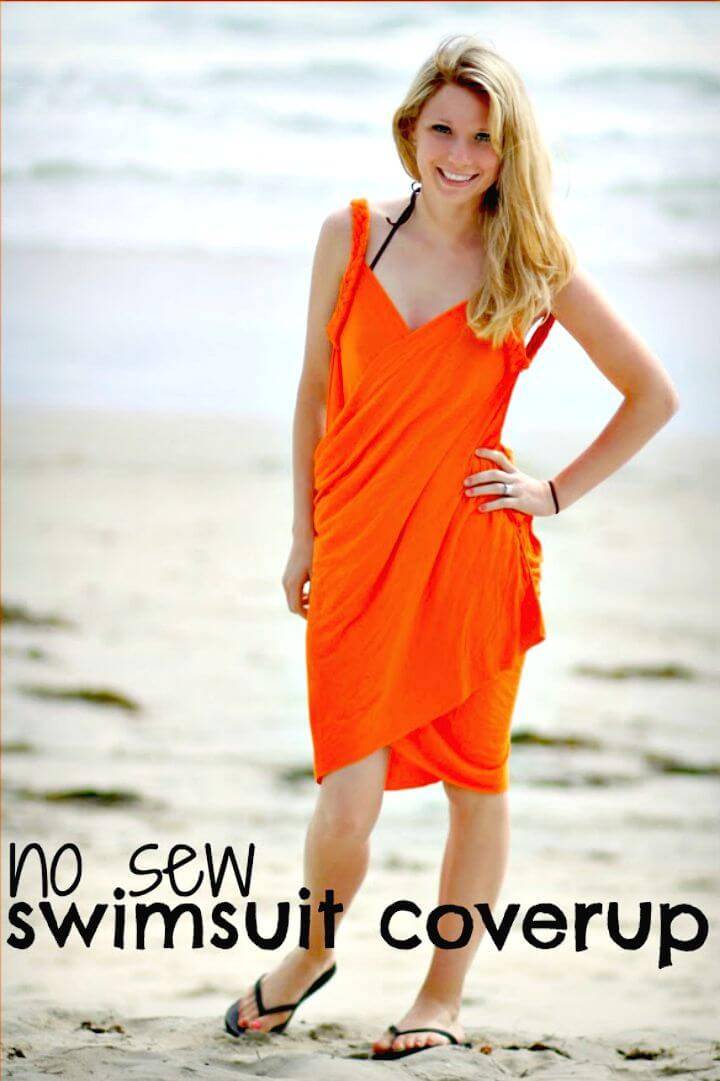 Easy DIY No Sew Swimsuit Cover Up
