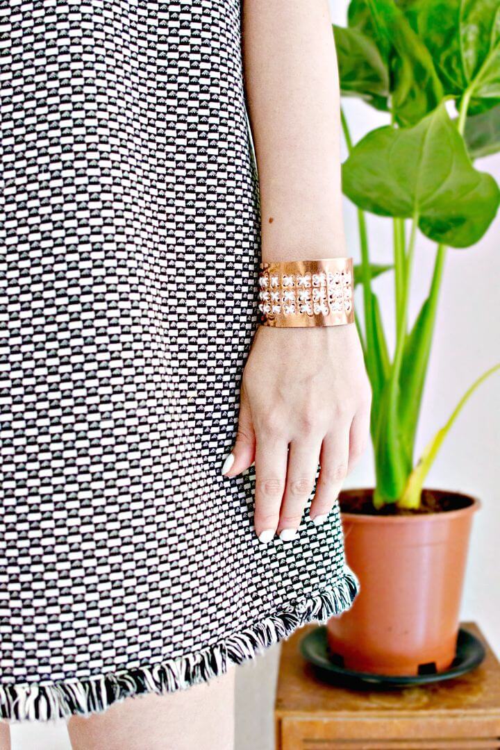 Gorgeous DIY Embroidered Copper Bracelet