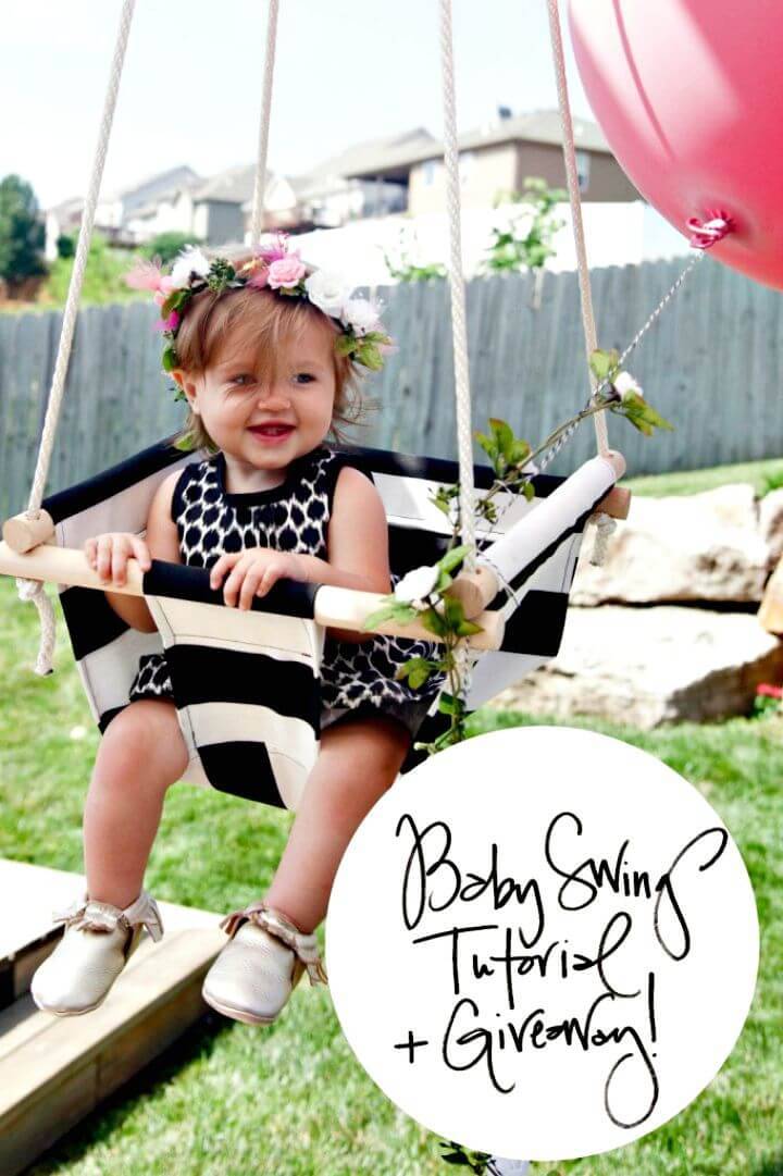 DIY Rope and Wooden Rod Baby Swing
