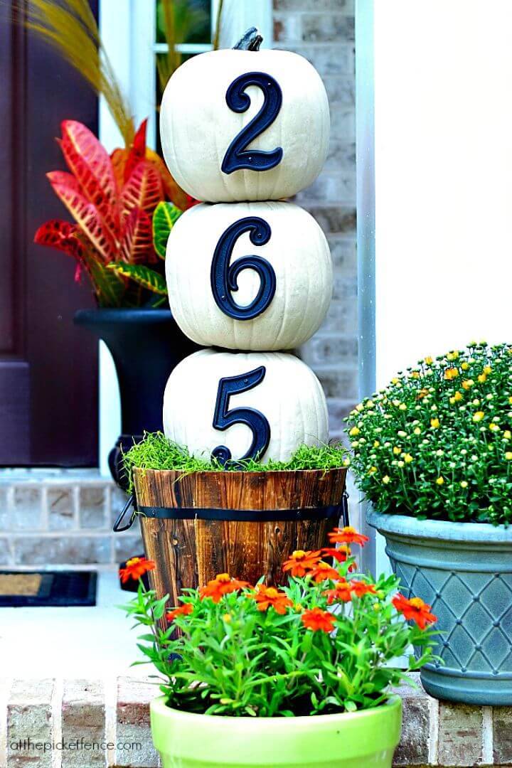 How To Build House Numbers Pumpkin Topiary - DIY