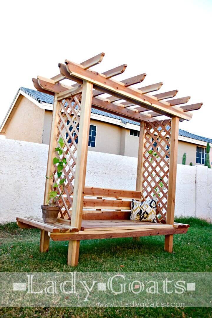 How To Build Outdoor Bench with Arbor - DIY