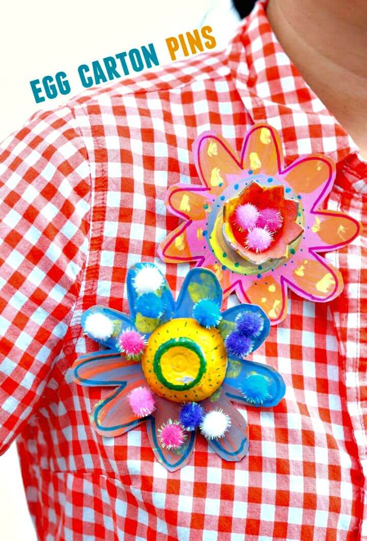 How To Make Egg Carton Flower Pins - DIY