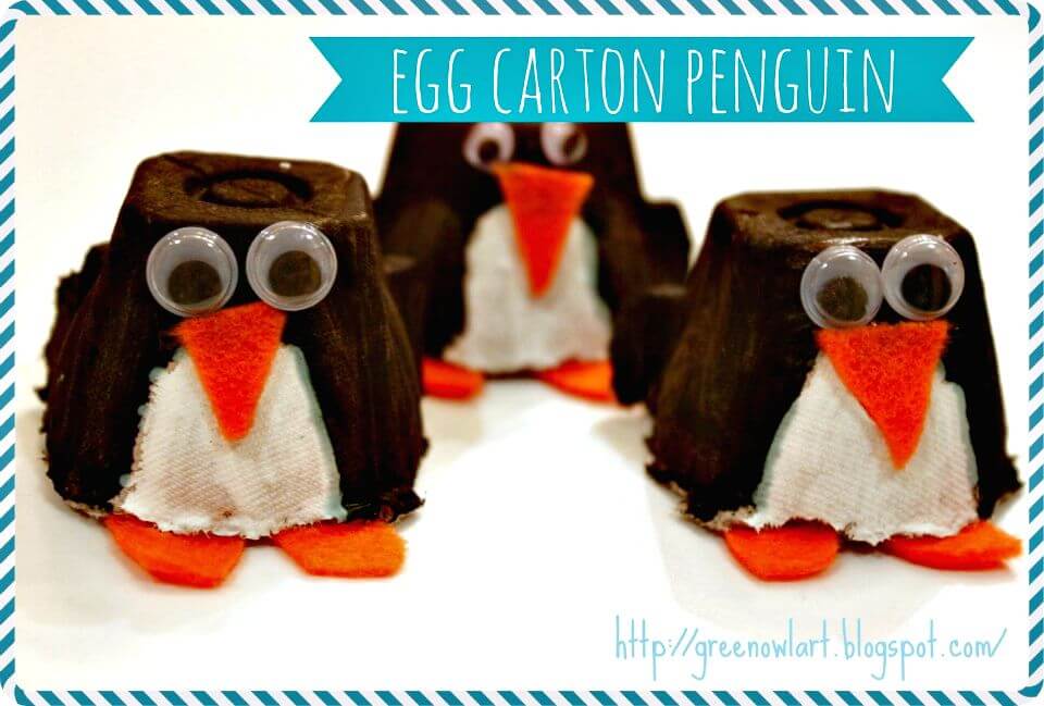 How To Make Egg Carton Penguin - DIY