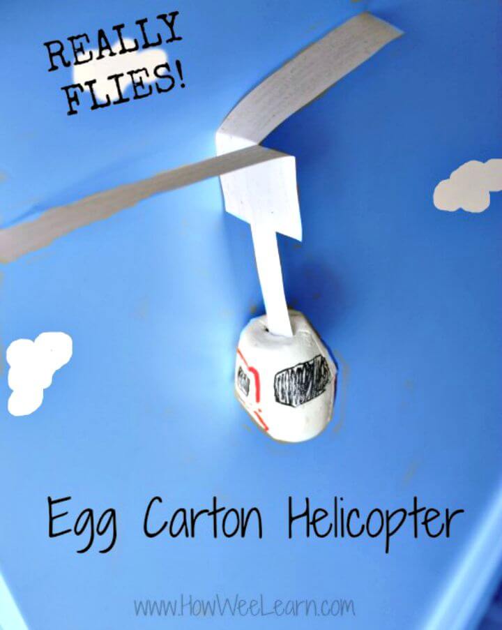 How To Make Flying Egg Carton Helicopter - DIY