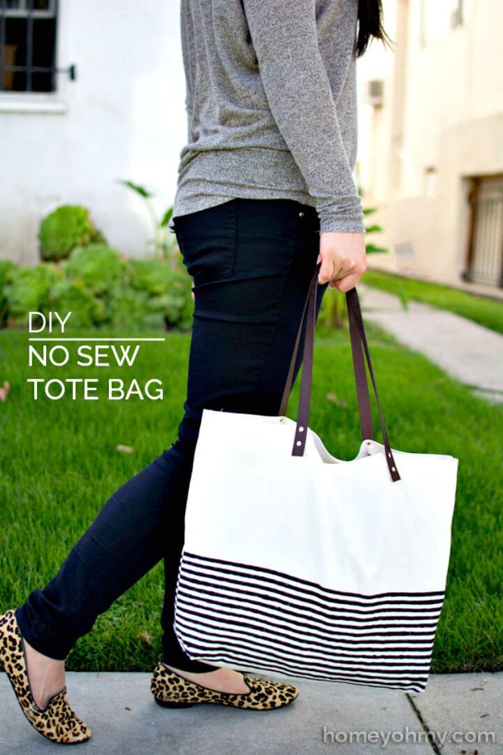 Adorable DIY No Sew Tote Bag