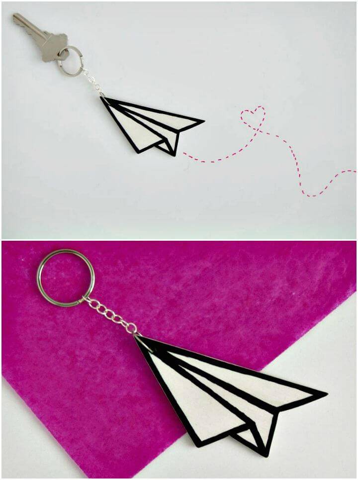 DIY Paper Airplane Key Chain