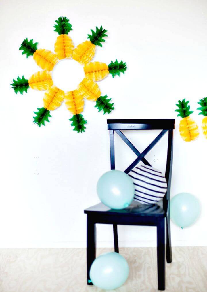 How To Make Pineapple Honeycomb Wreath - DIY for Summer 