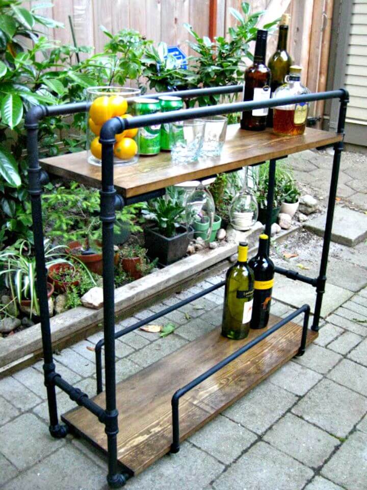 How To Make Pipe Bar Cart - DIY