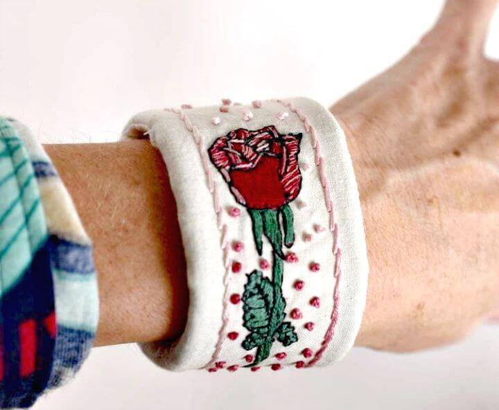 Make An Embroidered Wrist Cuff - DIY