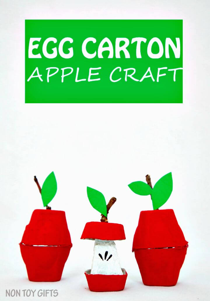 Make Egg Carton Apple Craft For Kids - DIY